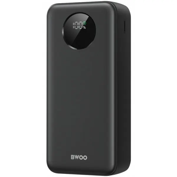 BWOO Baterie Externa BWOO BO-P64, 30000mAh, 22.5W, QC + PD, 1 x USB-C - 2 x USB-A, Neagra