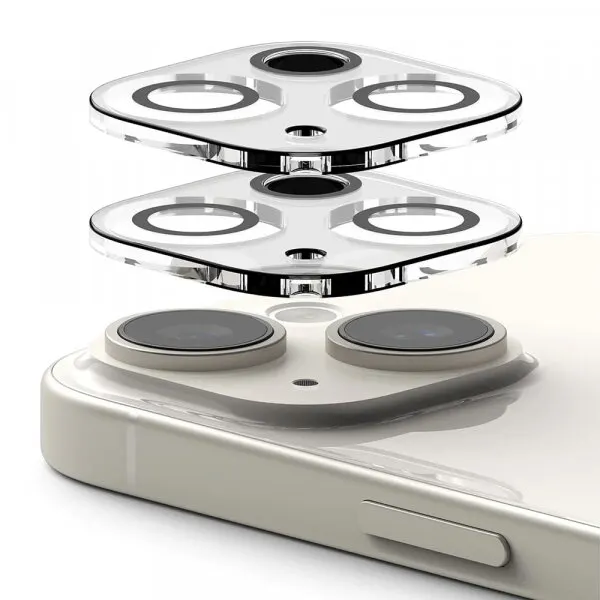 Ringke Folie de protectie Camera Spate Ringke pentru Apple iPhone 15 Plus / 15, Sticla Securizata, Set 2 bucati, Transparenta