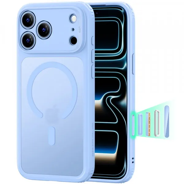 ESR Husa MagSafe pentru Apple iPhone 18 Pro, ESR, Classic Hybrid, Bleu Satinata