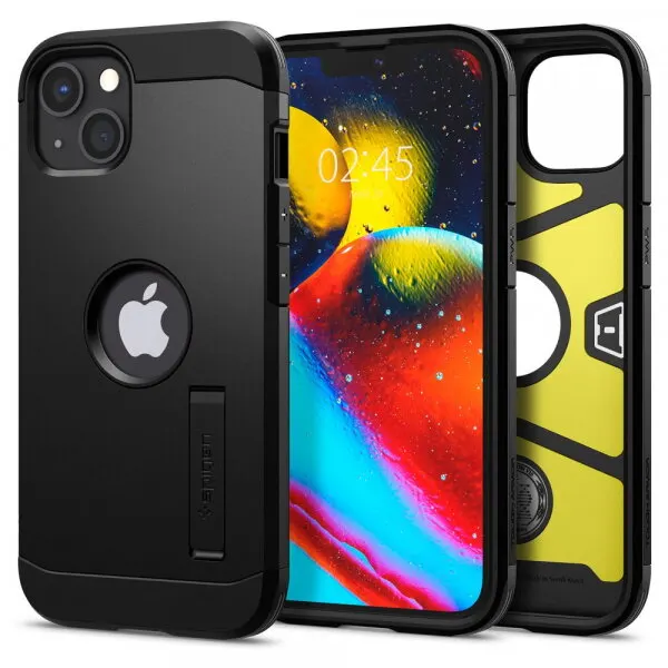 Spigen Husa pentru Apple iPhone 13, Spigen, Tough Armor, Neagra ACS03539
