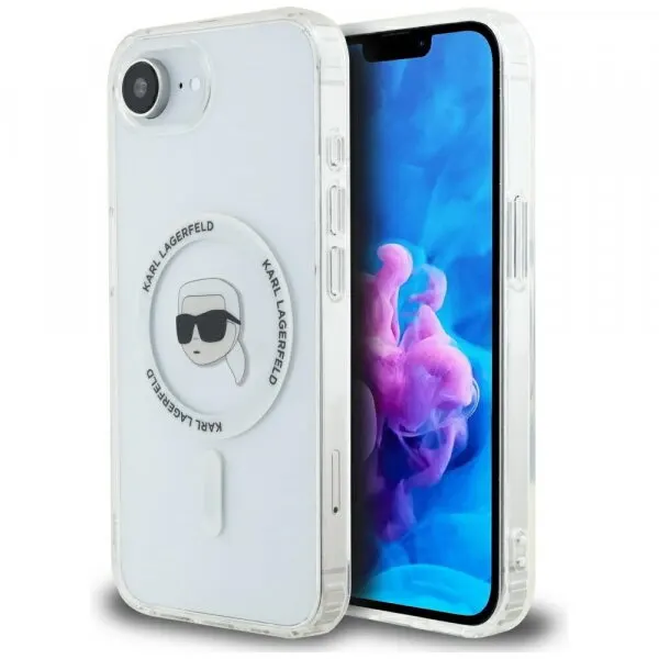 Karl Lagerfeld Husa MagSafe pentru Apple iPhone 17e / 16e, Karl Lagerfeld, IML Karl's Head, Alba