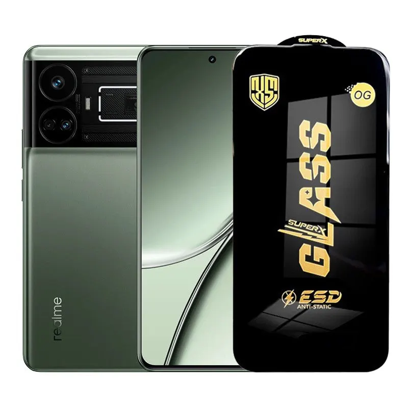 Flippy, Folie de Protectie pentru Realme GT5, Flippy, Sticla Securizata ESD, Margini Negre
