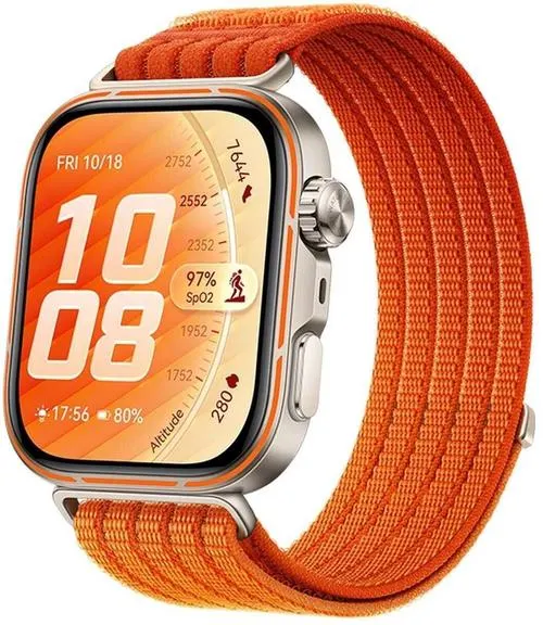 Smartwatch Huawei Watch Fit 5 Pro, Ecran AMOLED 1.92inch, Bluetooth, Monitorizare sanatate, Android/iOS, 5 ATM (Portocaliu)