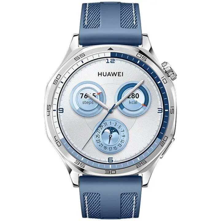Huawei Smartwatch Huawei Watch GT 5, 46MM, Tarnish Stainless Steel Case, Woven Strap, Albastru