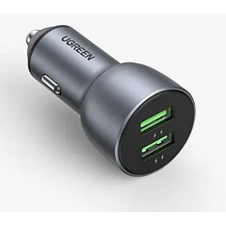 Ugreen Incarcator auto rapid Ugreen 2x USB 36W incarcare rapida SCP FCP AFC gri (CD213 10144)
