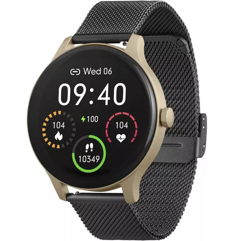 GARETT ELECTRONICS Smartwatch Garett Classy otel auriu-negru