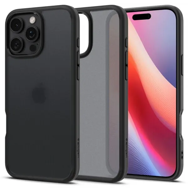 Spigen Husa pentru Apple iPhone 16 Pro, Spigen, Ultra Hybrid, Neagra Satinata ACS08124