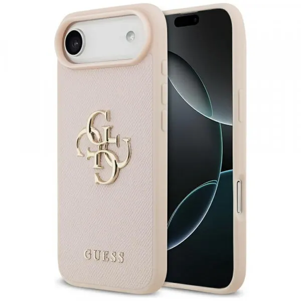 Guess Husa pentru Apple iPhone 17 Air, Guess, 4G Grained Big and Classic Logo, Roz
