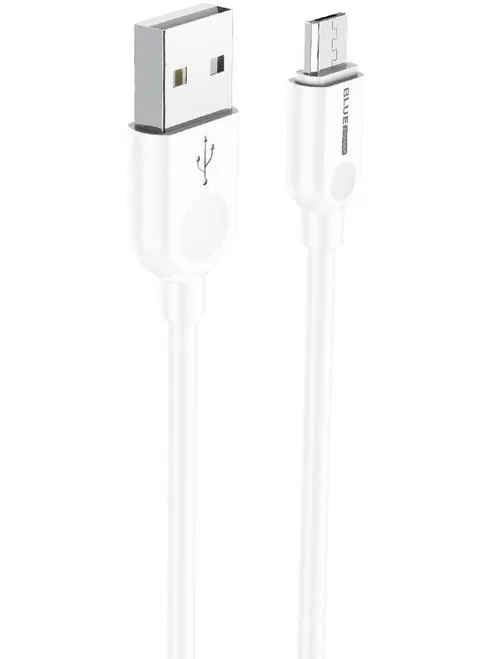 Cablu de date BLUE Power BM2BX14, USB - MicroUSB, 2m, 2.4 A (Alb)