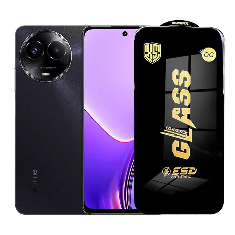 Flippy, Folie de Protectie pentru Realme 11x, Flippy, Sticla Securizata ESD, Margini Negre