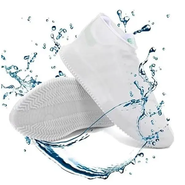 Husa Incaltaminte, Flippy, Impermeabila, Antiderapanta, din Latex, 13 x 13 x 2 cm, Marime M 34-40 cm, Alb