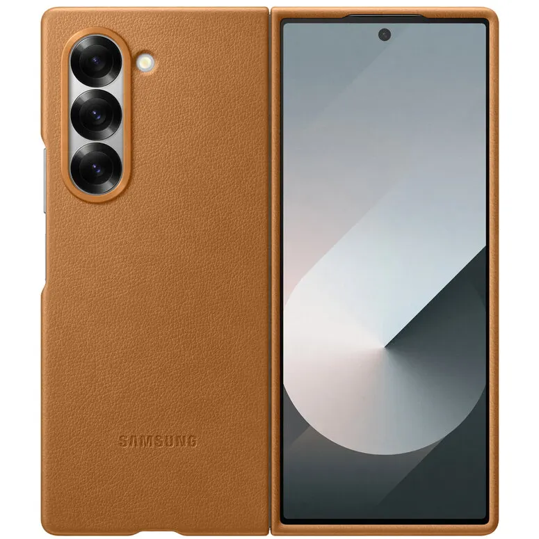 Samsung Husa protectie din piele ecologica, Kindsuit pentru Samsung Galaxy Z Fold 6, Maro