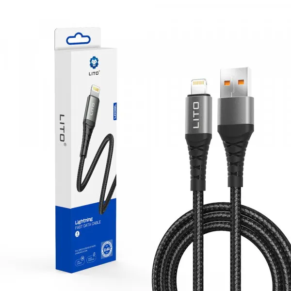 LITO Cablu Date si Incarcare USB-A - Lightning Lito LD08L, 18W, 1m, Negru