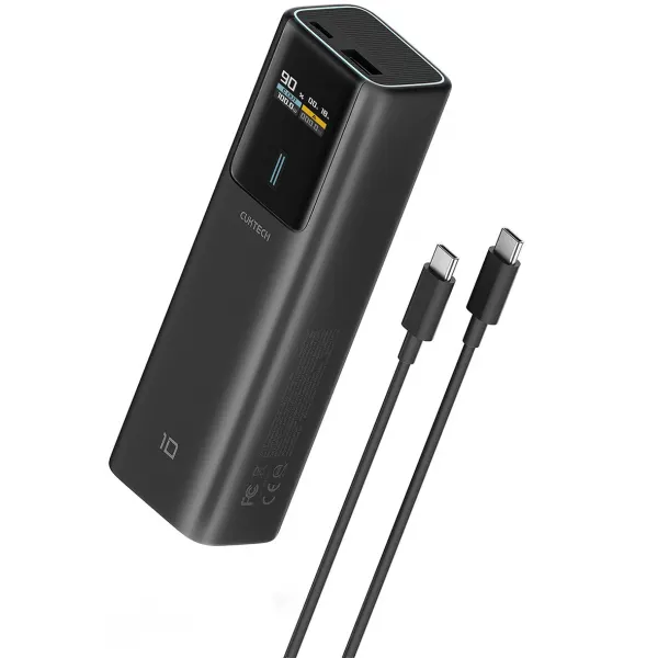 Cuktech Baterie Externa Cuktech CKPB100PGLBL, 10000mAh, 150W, QC + PD, 1 x USB-A - 1 x USB-C, Neagra