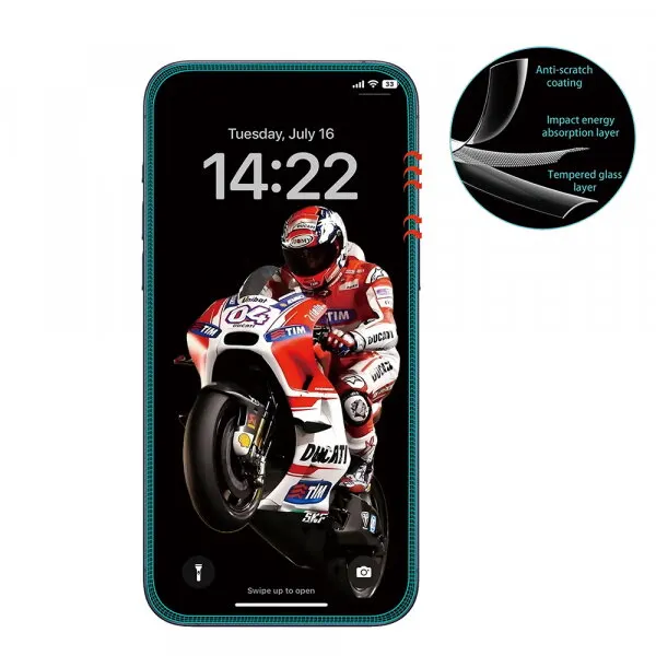 Anank Folie de protectie Ecran Anank 3X Reinforced pentru Apple iPhone 16 Pro Max, Sticla Securizata, Full Glue, 3D, Neagra
