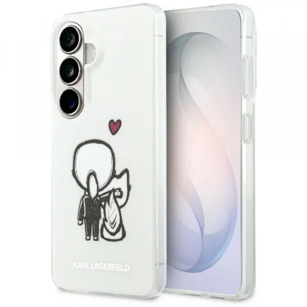 Karl Lagerfeld Husa MagSafe pentru Samsung Galaxy S26 S942, Karl Lagerfeld, IML Karl & Choupette Back Logo, Alba