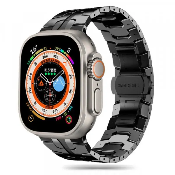 techsuit Curea Techsuit W063 pentru Apple Watch 49mm / 46mm / 45mm / 44mm / 42mm Series, Neagra