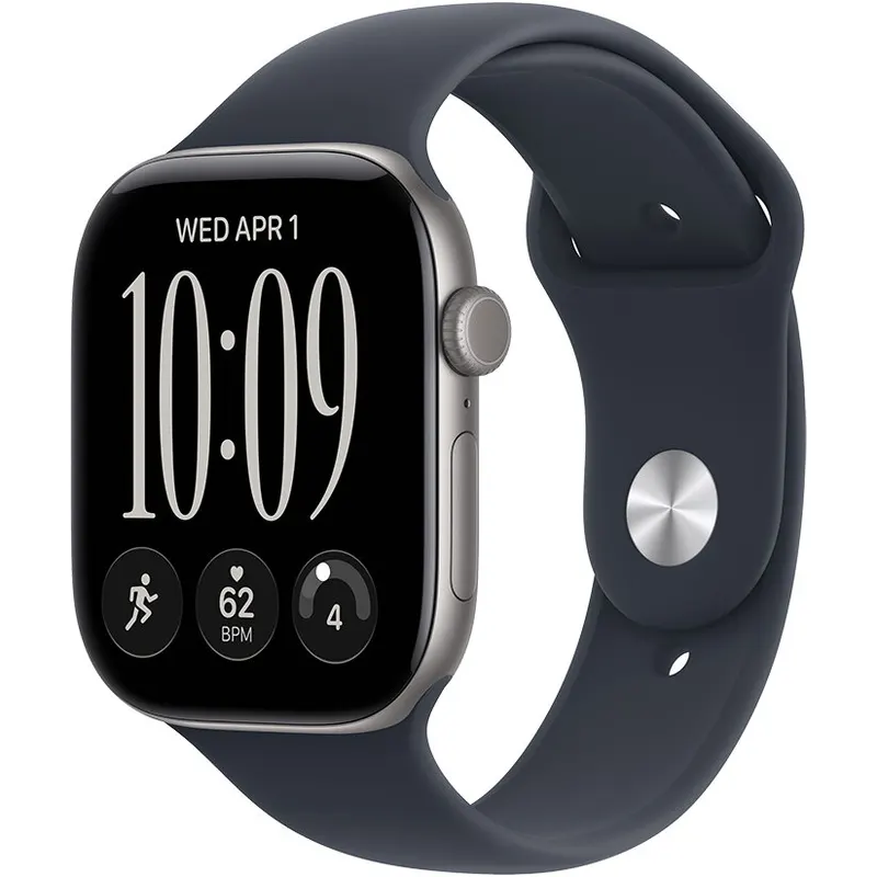 Apple Ceas smartwatch Apple Watch Series 12, GPS + Cellular, 46mm, aluminiu, Sport Band Navy Blue S/M, Gri stelar
