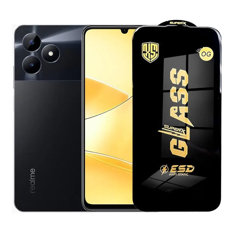 Flippy, Folie de Protectie pentru Realme C51, Flippy, Sticla Securizata ESD, Margini Negre