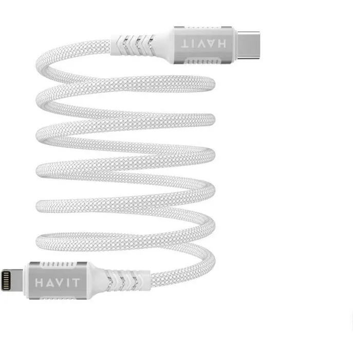 HAVIT Cablu de date Havit CB6298 pentru Apple - Magnetic USB type C la Lightning, Lungime 1 m, Alb