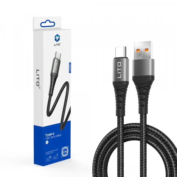 LITO Cablu Date si Incarcare USB-A - USB-C Lito LD08T, 18W, 1m, Negru