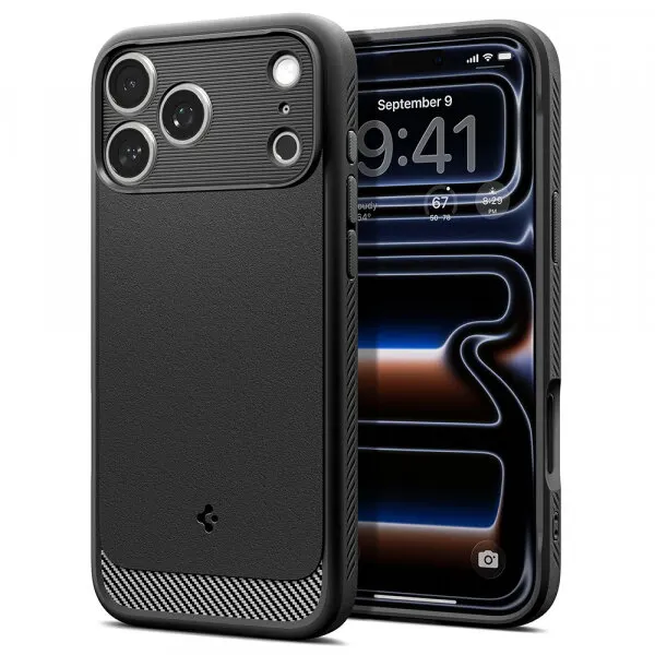 Spigen Husa MagSafe pentru Apple iPhone 18 Pro / 17 Pro, Spigen, Rugged Armor, Neagra Mata ACS12147