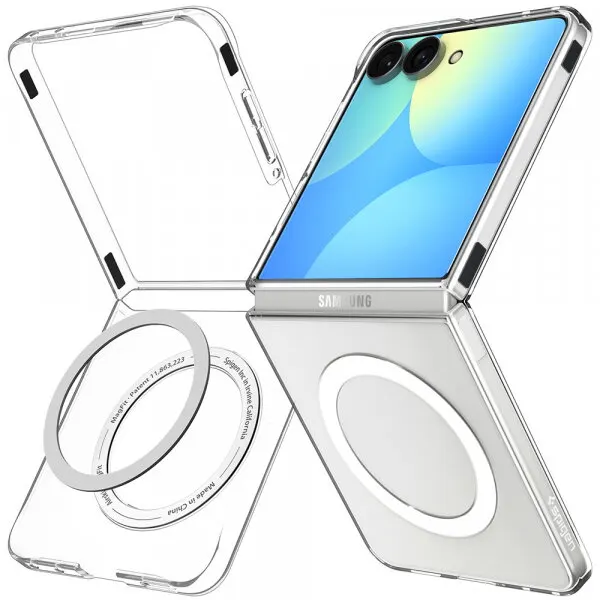 Spigen Husa MagSafe pentru Samsung Galaxy Z Flip8 F776, Spigen, Air Skin, Transparenta Alba ACS11521