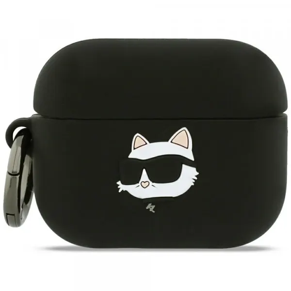 Karl Lagerfeld Husa Karl Lagerfeld Silicone Choupette's Head 3D pentru Apple AirPods Pro 3, Neagra