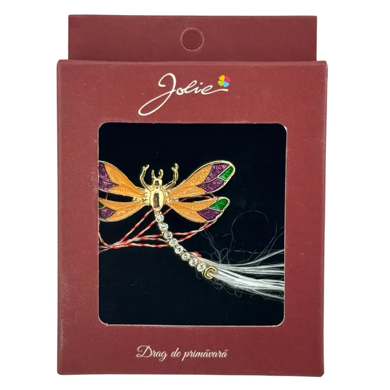Brosa Vintage, Jolie, Material Metal, Ambalaj Carton, Dimensiune Brosa Aproximativ 4-6 cm, Model Libelula, Multicolor
