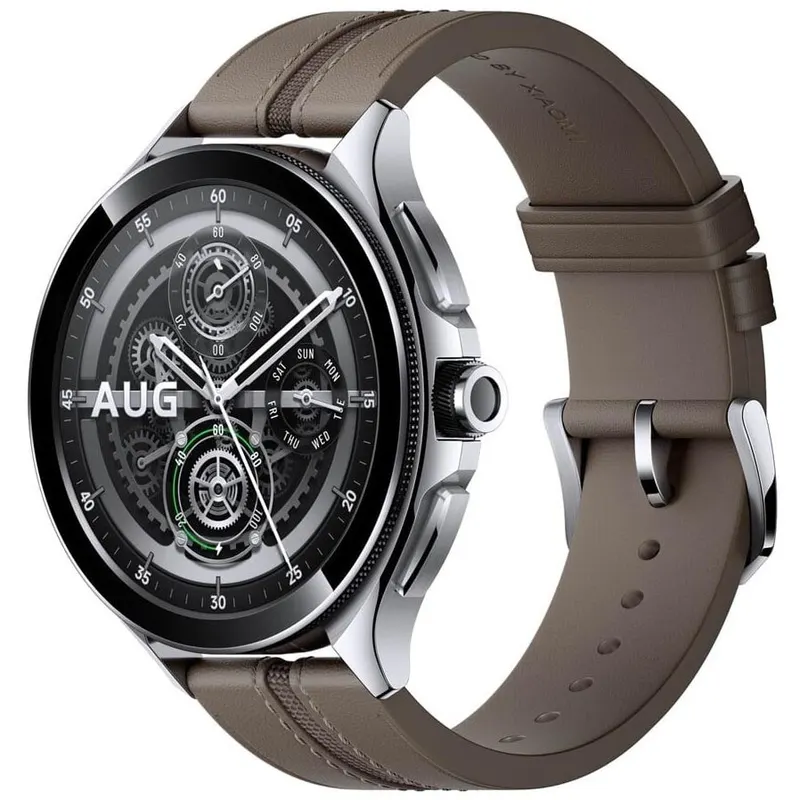Xiaomi Ceas inteligent Xiaomi Watch 2 Pro, 4G LTE, Carcasa argintie, curea din piele, Maro