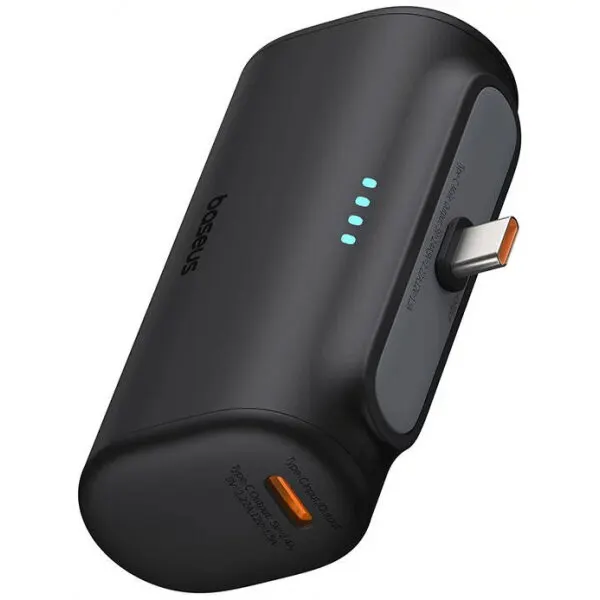 BASEUS Baterie Externa Baseus Compact, 5000mAh, 20W, PD, 2 x USB-C, Neagra