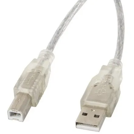 LANBERG Lanberg cable USB 2.0 AM-BM with ferrite transparent 1.8m