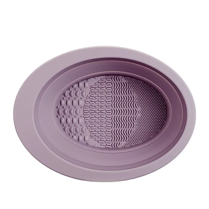 Accesoriu din silicon pentru curatarea accesoriilor makeup, pensule, buretei, 14.5 x 11,5 cm, 2 moduri de utilizare
