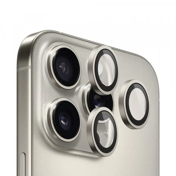 Blueo Folie de protectie Camera Spate Blueo 99 Anti-Refective HD pentru Apple iPhone 16 Pro Max / 16 Pro, Sticla Securizata, Gri Metalic