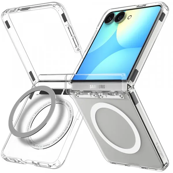 Spigen Husa MagSafe pentru Samsung Galaxy Z Flip8 F776, Spigen, Ultra Hybrid Pro, Transparenta Alba ACS11524