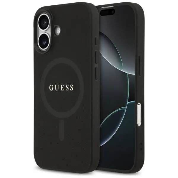 Guess Husa MagSafe pentru Apple iPhone 17, Guess, Saffiano Classic Logo, Neagra
