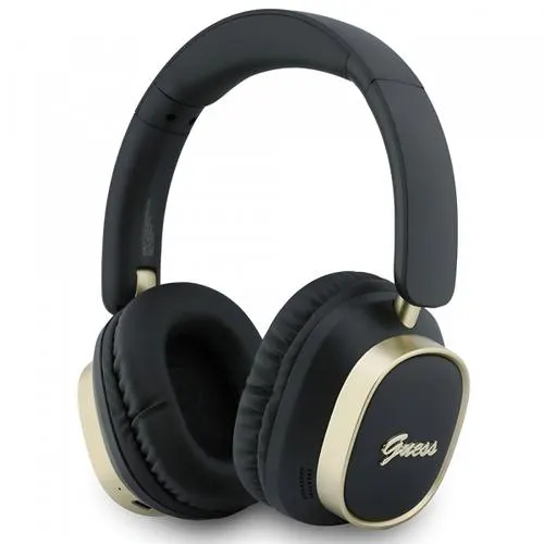 Casti Stereo Wireless Guess Rectangle Metal Script, Bluetooth, A2DP, Negru