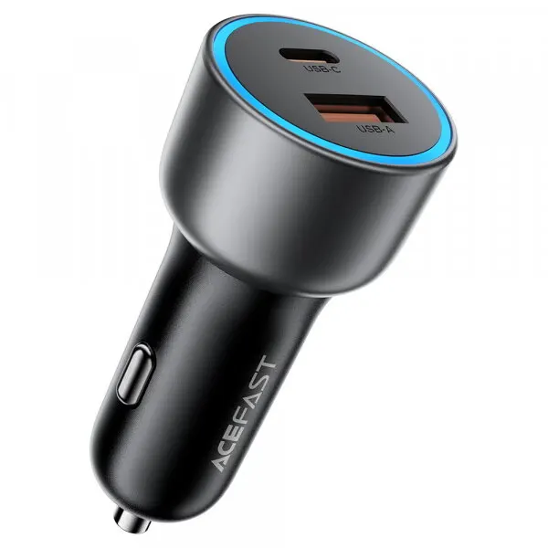 AceFast Incarcator Auto Acefast B21, 75W, 3A, 1 x USB-A - 1 x USB-C, Gri