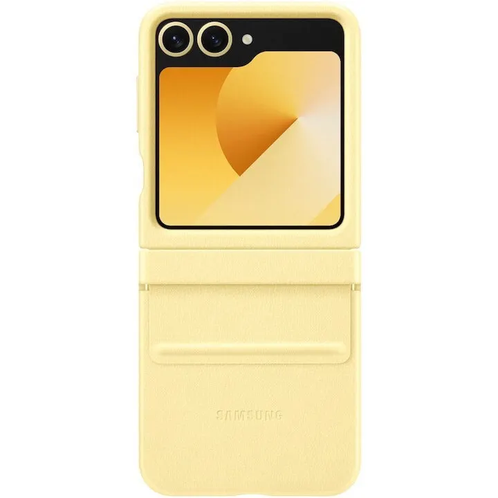 Samsung Husa protectie Kindsuit, piele ecologica, pentru Galaxy Z Flip 6, Galben