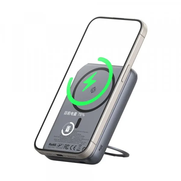 Mcdodo Baterie Externa Wireless McDodo MC-8371 Meta, 10000mAh, 20W, PD + FQI, 1 x QI - 1 x USB-C, Gri