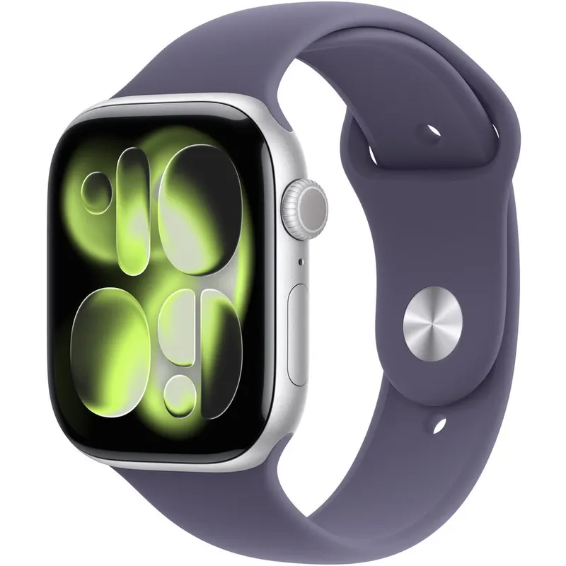 Apple Apple Watch 11 GPS, Carcasa Silver Aluminium 46mm, Purple Fog Sport Band - S/M