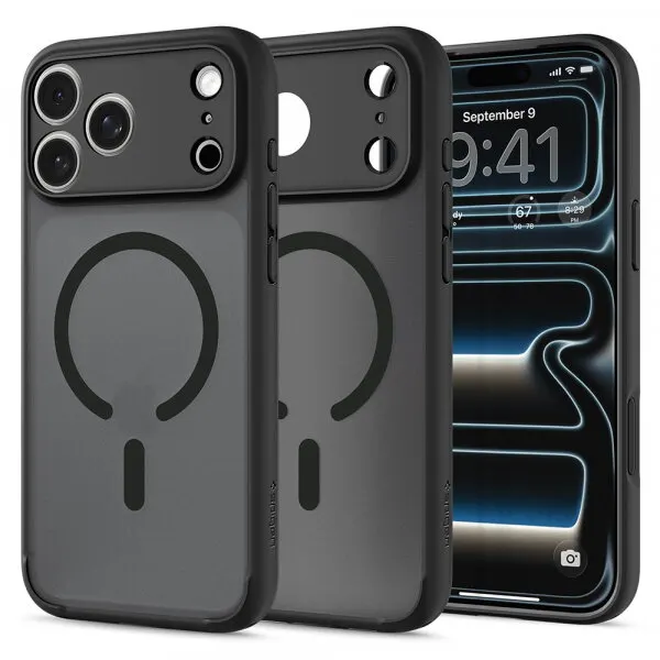 Spigen Husa MagSafe pentru Apple iPhone 18 Pro Max / 17 Pro Max, Spigen, Ultra Hybrid, Neagra Satinata ACS12123