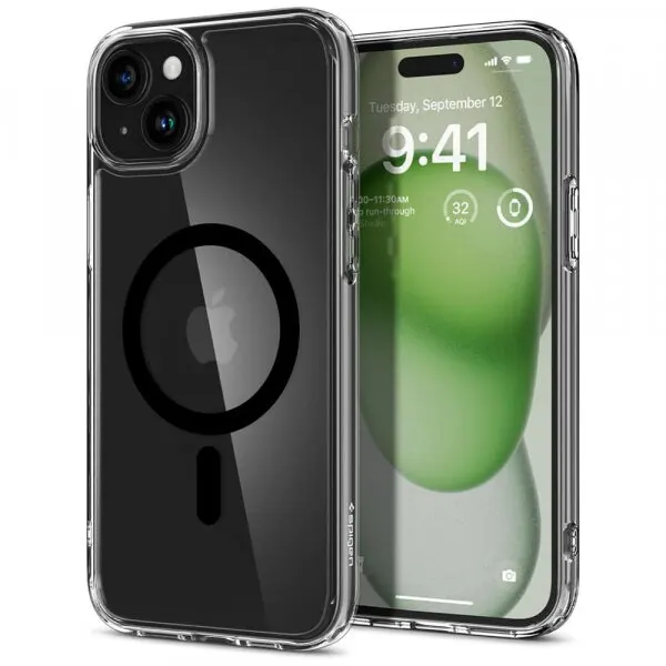 Spigen Husa MagSafe pentru Apple iPhone 15, Spigen, Ultra Hybrid, Neagra ACS06803