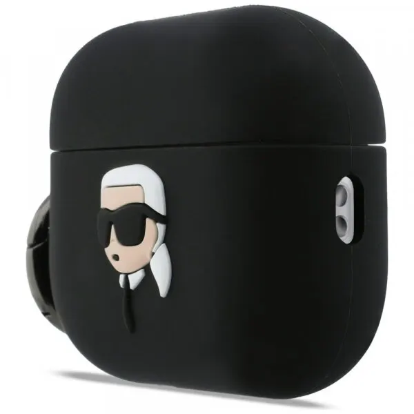 Karl Lagerfeld Husa Karl Lagerfeld 3D Karl's Head pentru Apple Airpods Pro 3, Neagra
