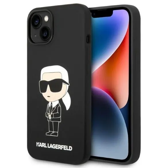 Karl Lagerfeld Husa pentru Apple iPhone 14 Plus, Karl Lagerfeld, Silicone Ikonik Karl, Neagra