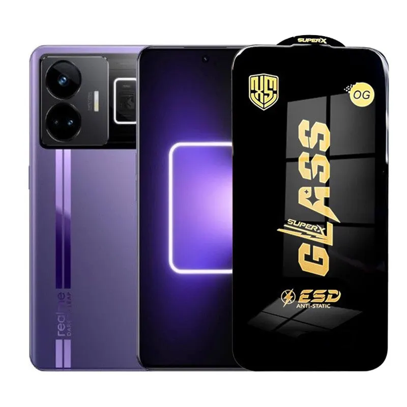 Flippy, Folie de Protectie pentru Realme GT3, Flippy, Sticla Securizata ESD, Margini Negre
