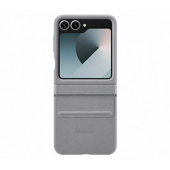 Samsung Husa protectie spate Kindsuit, piele ecologica pentru Galaxy Z Flip 6, EF-VF741PJEGWW, Gri