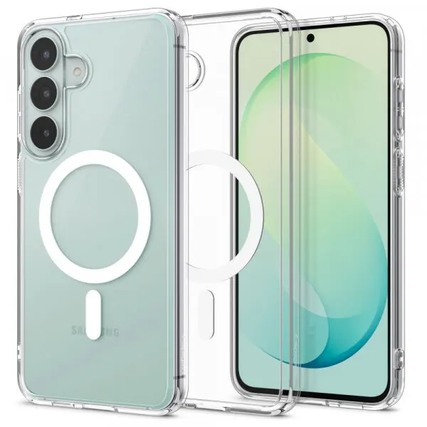 Spigen Husa MagSafe pentru Samsung Galaxy S26 FE S741, Spigen, Ultra Hybrid, Transparenta Alba ACS11636