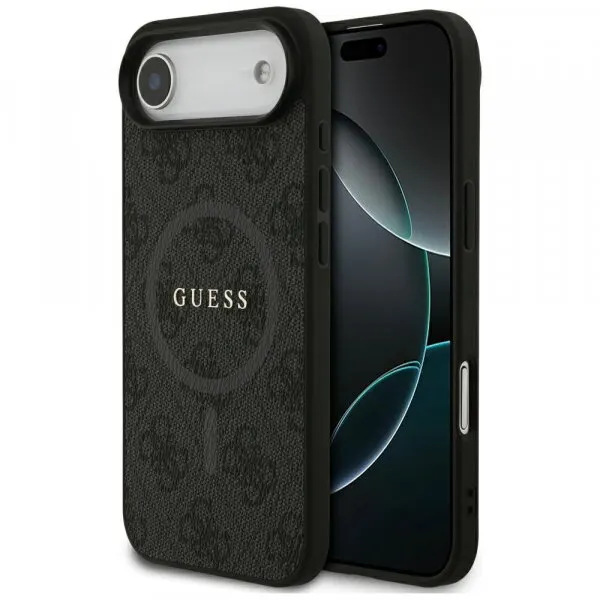Guess Husa MagSafe pentru Apple iPhone 17 Air, Guess, 4G Ring Classic Logo, Neagra