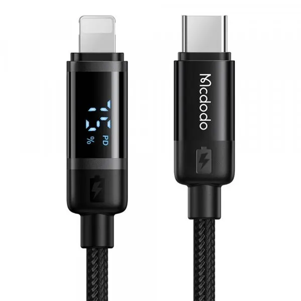 Mcdodo Cablu Date si Incarcare USB-C - Lightning McDodo CA-5210 Bat Display, 36W, 1.2m, Negru